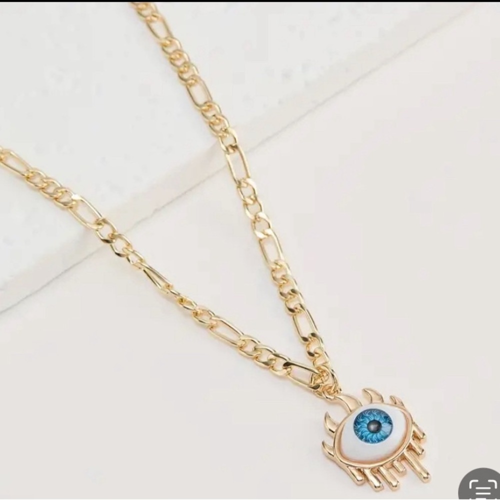 Evil eye gold necklace